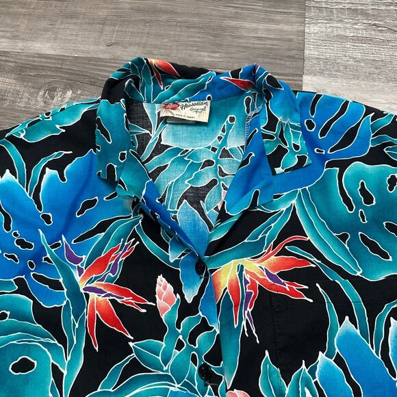 Vintage Y2K Hilo Hattie Floral AOP Mens L‎ Short Sleeve Button Up Hawaiian Shirt - Picture 1 of 8
